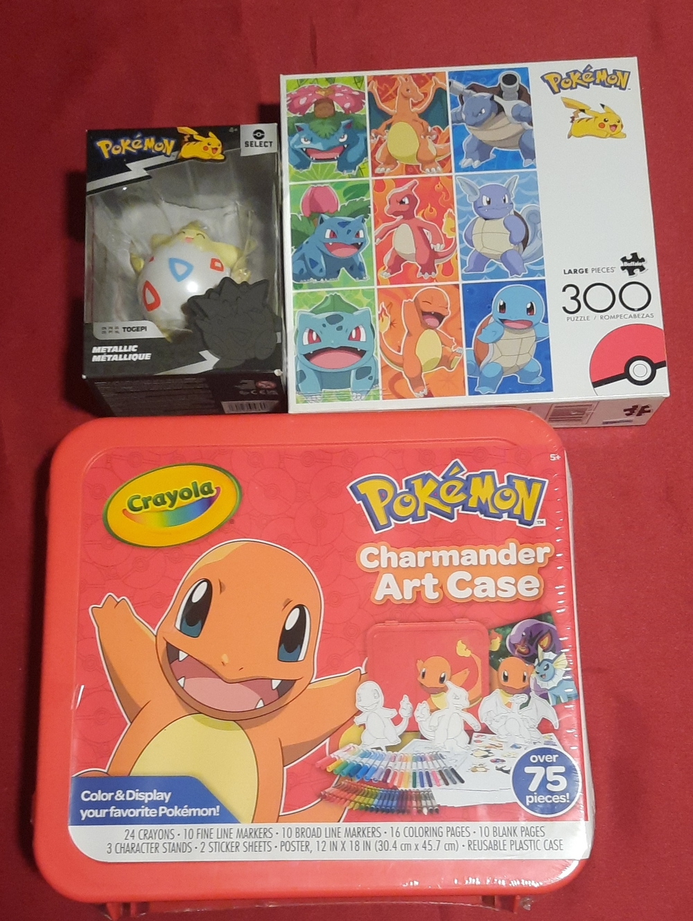 Pokemon Bundle Crayola Pokémon Charmander Art Case Togepi Figure & Puzzle